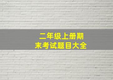 二年级上册期末考试题目大全