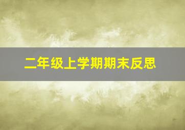 二年级上学期期末反思