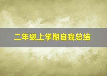 二年级上学期自我总结