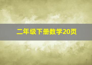 二年级下册数学20页