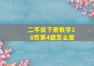 二年级下册数学20页第4题怎么做