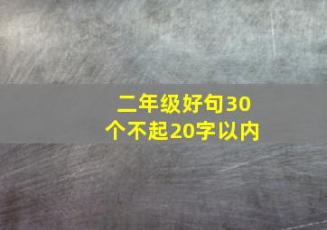 二年级好句30个不起20字以内