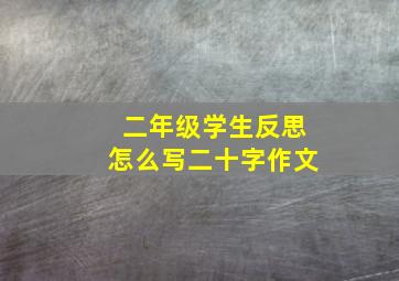 二年级学生反思怎么写二十字作文