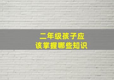 二年级孩子应该掌握哪些知识