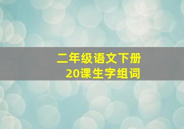 二年级语文下册20课生字组词