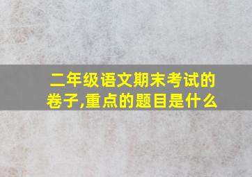 二年级语文期末考试的卷子,重点的题目是什么