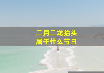 二月二龙抬头属于什么节日