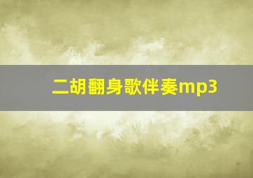 二胡翻身歌伴奏mp3