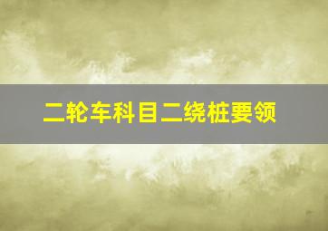 二轮车科目二绕桩要领