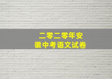 二零二零年安徽中考语文试卷