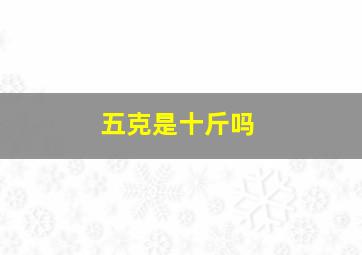 五克是十斤吗