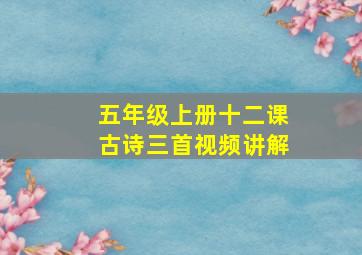 五年级上册十二课古诗三首视频讲解