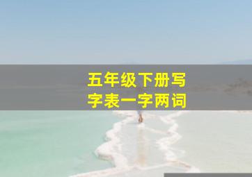 五年级下册写字表一字两词