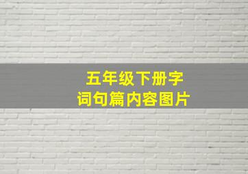 五年级下册字词句篇内容图片