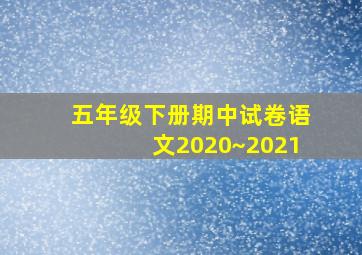 五年级下册期中试卷语文2020~2021