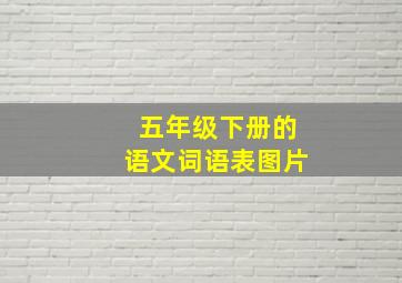 五年级下册的语文词语表图片