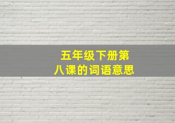 五年级下册第八课的词语意思