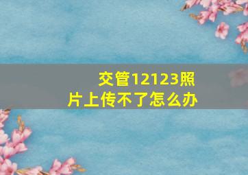 交管12123照片上传不了怎么办