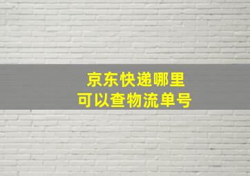 京东快递哪里可以查物流单号