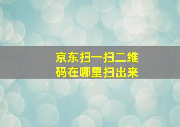 京东扫一扫二维码在哪里扫出来