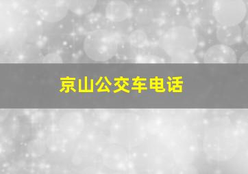 京山公交车电话