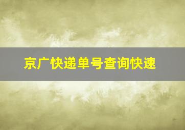 京广快递单号查询快速