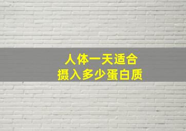 人体一天适合摄入多少蛋白质