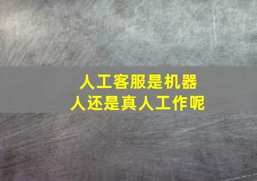 人工客服是机器人还是真人工作呢