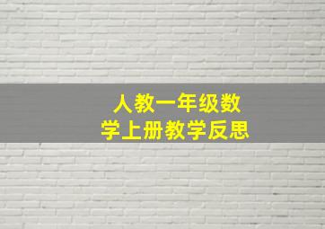 人教一年级数学上册教学反思