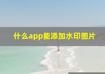 什么app能添加水印图片