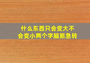 什么东西只会变大不会变小两个字脑筋急转