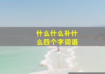 什么什么补什么四个字词语