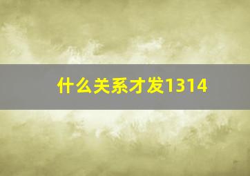 什么关系才发1314