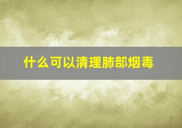 什么可以清理肺部烟毒