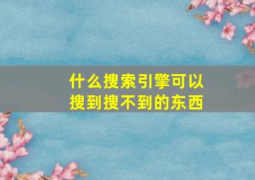 什么搜索引擎可以搜到搜不到的东西