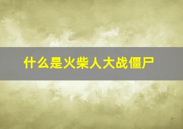 什么是火柴人大战僵尸