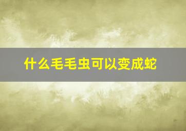 什么毛毛虫可以变成蛇