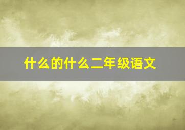 什么的什么二年级语文