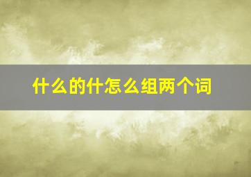 什么的什怎么组两个词