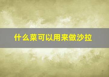 什么菜可以用来做沙拉