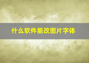 什么软件能改图片字体