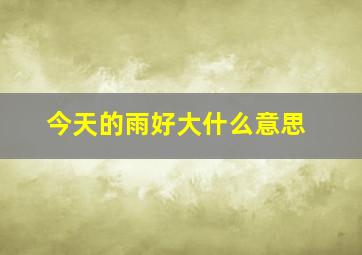 今天的雨好大什么意思