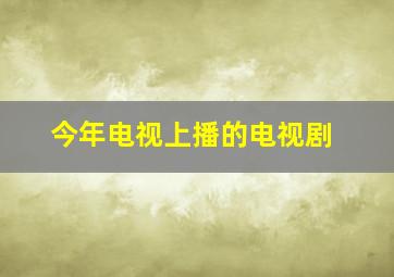 今年电视上播的电视剧