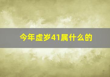 今年虚岁41属什么的