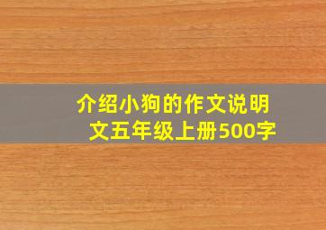 介绍小狗的作文说明文五年级上册500字