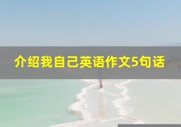 介绍我自己英语作文5句话