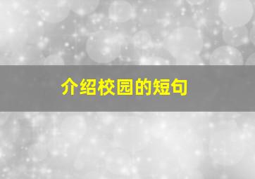 介绍校园的短句