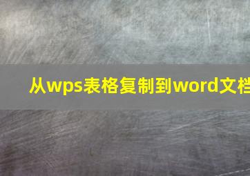 从wps表格复制到word文档