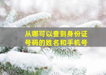 从哪可以查到身份证号码的姓名和手机号