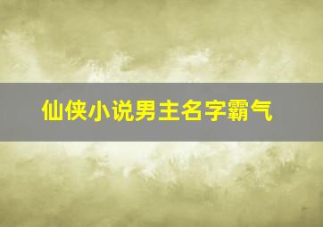 仙侠小说男主名字霸气